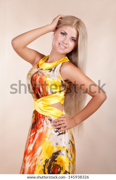 Beautiful Woman Summer Dress Fashion Perfect Stock Photo Edit Now