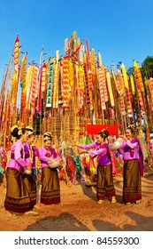 The Beautiful Woman Thai People Celebrate Songkran Festival (water Festival) In Chiangmai, Thailand On April 13, 2010.