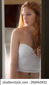 Beautiful Woman Through Doorway