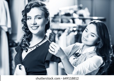 Beautiful Woman Trying On Clothes