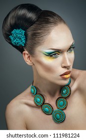 Beautiful Woman With Turquoise Jewelry