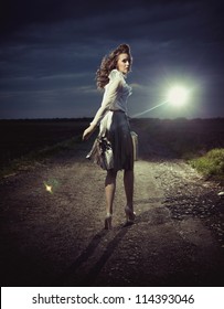 Beautiful Woman Walking Away