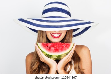 Beautiful Woman With Watermelon