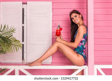 Beautiful woman wearing swimwear having fun on the beach - Pretty girl sunbathing on summer vacation, concepts about lifestyle, summertime and fashion