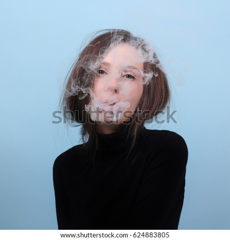 Similar – Teenage woman surrounded by confetti