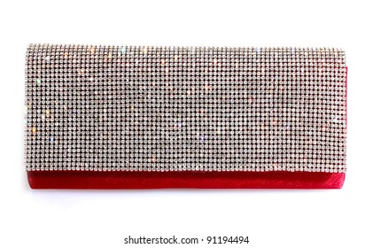 Beautiful Women Clutch Bag Isolated On White