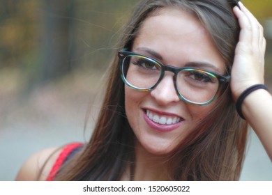 beautiful women face portrait young adult eyeglasses close-up - Shutterstock ID 1520605022