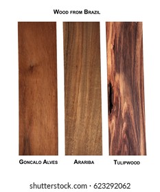 Beautiful Wood Samples From Brazil- Tulipwood, Goncalo Alves And Arariba