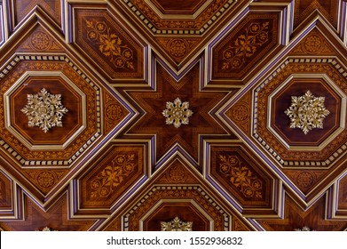 beautiful wooden ornament on the ceiling
