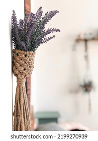 Beautiful Woven Wall Hanging With Lavender Flowers