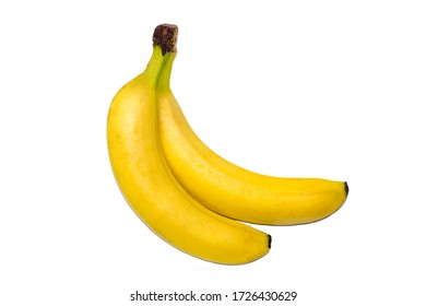 Beautiful yellow bananas on a white background