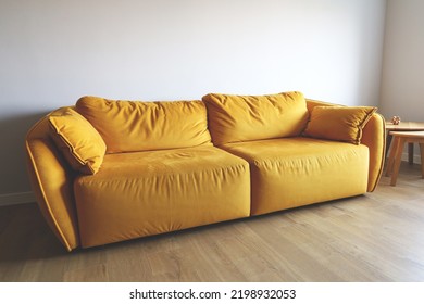 Beautiful Yellow Sofa.interior ,wooden Table .home Sweet Home