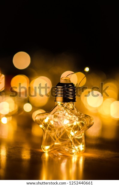 Glass Bottles Christmas Lights Shot Soft Stock Photo Shutterstock