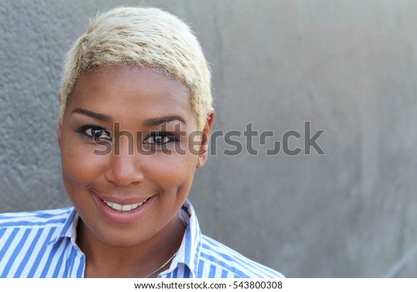 Beautiful Young African American Woman Short Stock Photo Edit Now