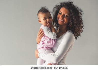 beautiful baby and mother