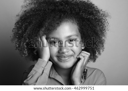 Similar – Pretty girl with long afro hair