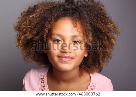 Similar – Pretty girl with long afro hair