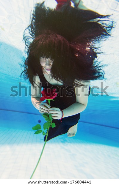 Beautiful Young Asian Woman Black Dress Stock Photo Edit Now