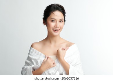 Beautiful young asian woman with clean fresh skin on white background, Face care, Facial treatment, Cosmetology, beauty and spa, Asian women portrait. - Powered by Shutterstock