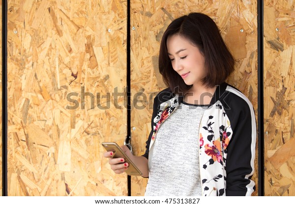 Beautiful Young Asian Woman Short Hair Stock Photo Edit Now