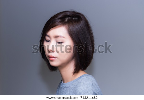 Beautiful Young Asian Woman Short Haircut Stock Image Download Now