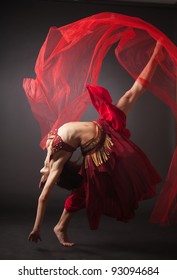 Beautiful young belly dancer, modern ballet