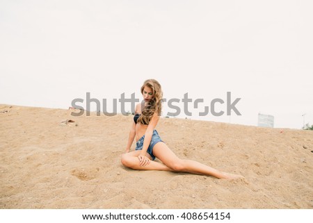 Similar – Young, slim, blonde woman on a Baltic beach