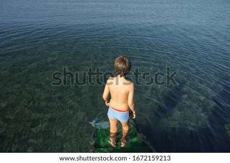 Similar – Image, Stock Photo sea-lake… Summer Child