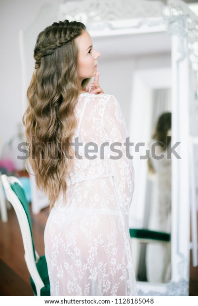Beautiful Young Bride Long Blond Curly Stock Photo Edit Now