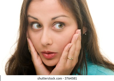 Beautiful Young Woman Touching Her Face Stock Photo 69799495 | Shutterstock