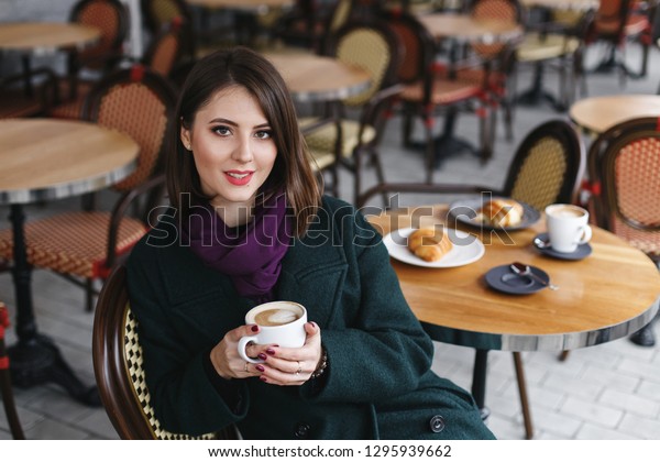 Beautiful Young Brunette Woman Short Hair Stock Photo Edit Now