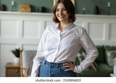 Beautiful Young Business Woman. Concept Of Success, Female At Work, Office Clothes Style, Dress Code. Professions: Lawyer, Advocate, Entrepreneur. Self Confident, Smart.