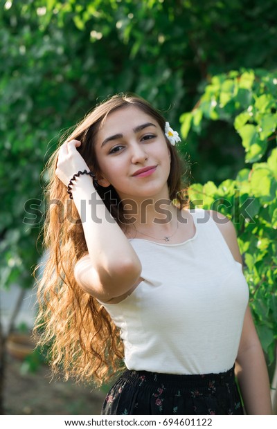 Beautiful Young Caucasian Teenage Girl Long Stock Photo Edit Now