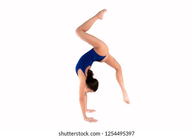 Beautiful Young Flexible Woman Doing Gymnastics Stock Photo 1254495397 ...
