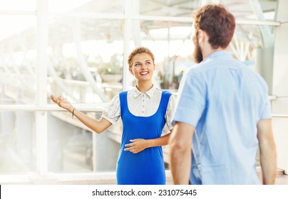 Beautiful Young Flight Attendant In The Airport