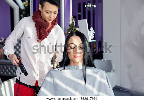 Beautiful Young Girl Beauty Salon Doing Stock Photo Edit Now