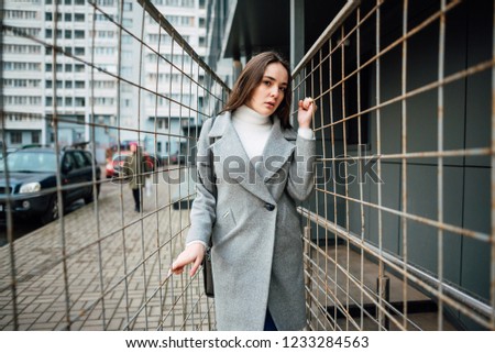 Similar – Image, Stock Photo Young girl posing outdoor