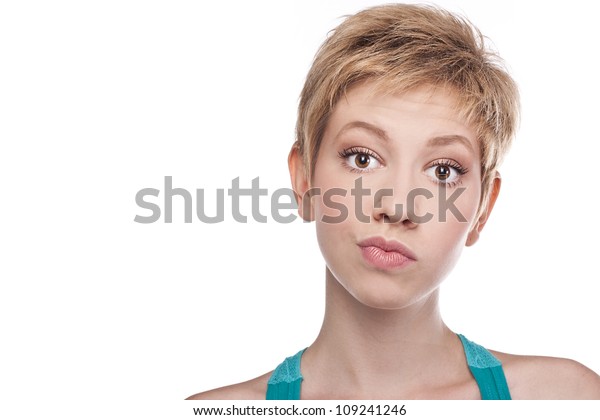 Beautiful Young Girl Short Hair On Stock Photo Edit Now 109241246