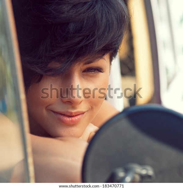 Beautiful Young Girl Short Hair Cut Stock Photo Edit Now 183470771