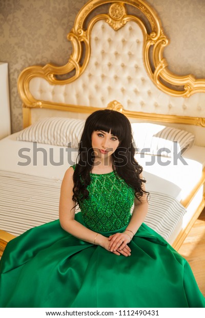 Beautiful Young Girl Smart Expensive Emerald People Stock