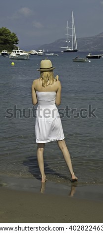 Similar – woman on the beach