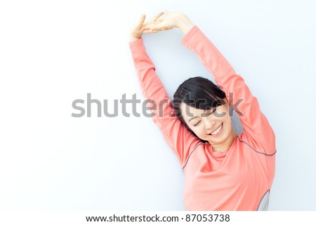 beautiful young girl stretching