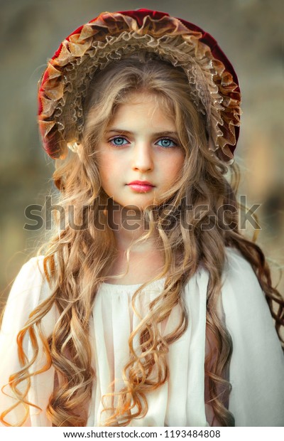 Beautiful Young Girl Vintage Dress Cute Stock Image Download Now