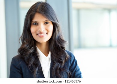 Beautiful Young Indian Businesswoman Portrait In Office