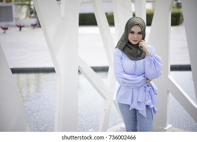 Beautiful young model in fashionable hijab style.
 - Shutterstock ID 736002466