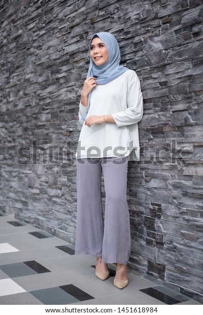 Beautiful Young Model Fashionable Hijab Style Stock Photo