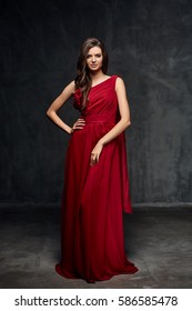 Woman Red Long Dress Images Stock Photos Vectors Shutterstock