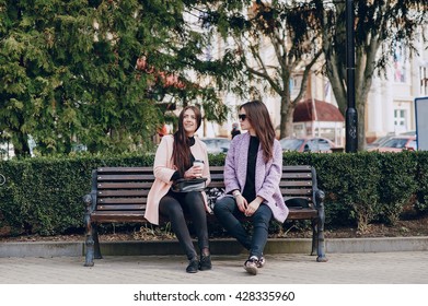 beautiful young model posing on the street