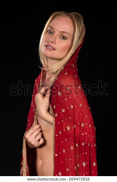 Beautiful Young Nude Hungarian Blonde Wrapped Stock Photo ...