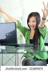 Beautiful Young Student Smiling After Interview Job Success